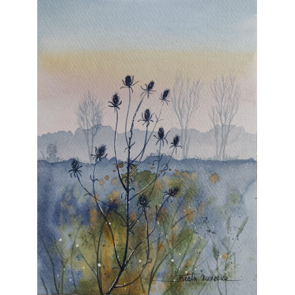 Beata Rudecka - obrazy akwarela - Urocze łąki – oryginalna akwarela18 x 24 cm foto #2