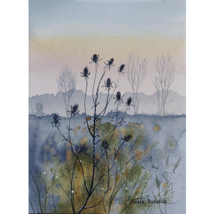 Beata Rudecka - obrazy akwarela - Urocze łąki – oryginalna akwarela18 x 24 cm foto #3