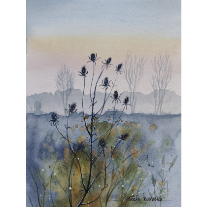 Beata Rudecka - obrazy akwarela - Urocze łąki – oryginalna akwarela18 x 24 cm foto #4