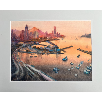 Hongkong (40x50 cm), Krystyna Nowak, obrazy akwarela