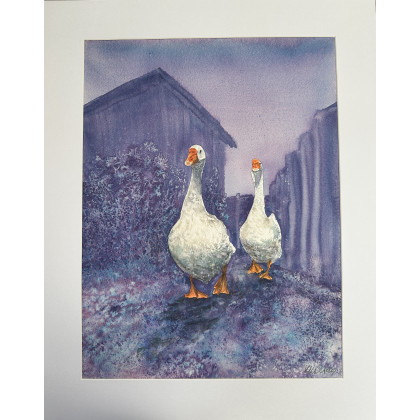 Wielka ucieczka 2 (40x50 cm), Krystyna Nowak, obrazy akwarela
