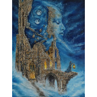 OBRAZ OLEJNY „ARCHITEKTURA DUSZY: ECHO WIECZNOŚCI” – KINGA ZAWIDLAK (70X90 CM) | REALIZM MAGICZNY