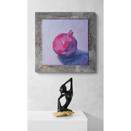 Yulia Szczerbak - obrazy olejne - Obraz na płótnie ręcznie malowany farbami olejowymi Granat 15x15 miniaturowy foto #2