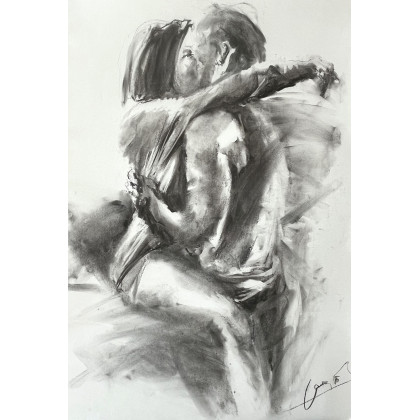 Lovers - 100x70cm, Studio.Sensual, rysunek węglem
