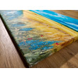 NASTROJOWY PEJZAŻ MALOWANY NA PŁÓTNIE - WAKACJE NA WSI 30x40cm