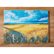 NASTROJOWY PEJZAŻ MALOWANY NA PŁÓTNIE - WAKACJE NA WSI 30x40cm