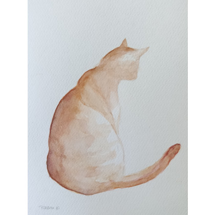 Kot- akwarela formatu 24/18 cm, Paulina Lebida, obrazy akwarela