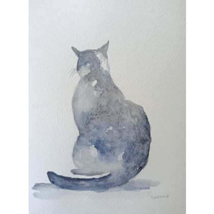 Kotek- akwarela formatu 24/18 cm, Paulina Lebida, obrazy akwarela