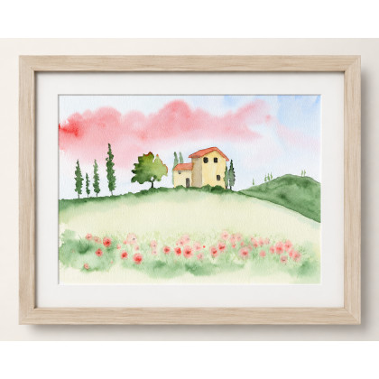 Akwarela A4. Toskania, Małgorzata Domańska ART, obrazy akwarela