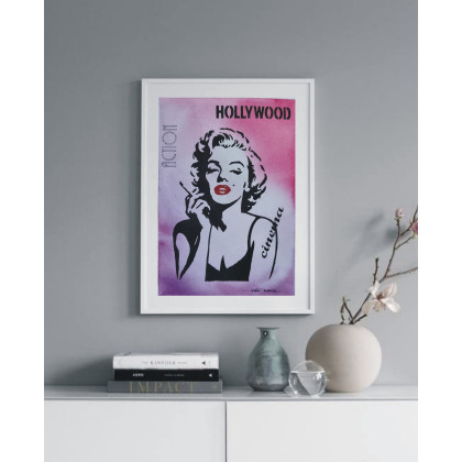 Akwarela Marilyn Monroe unikat, pop art, Beata Rudecka, obrazy akwarela