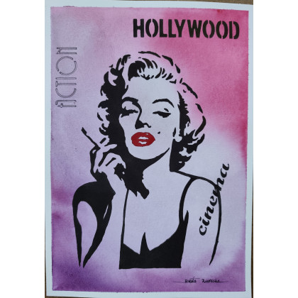 Beata Rudecka - obrazy akwarela - Akwarela Marilyn Monroe unikat, pop art foto #1