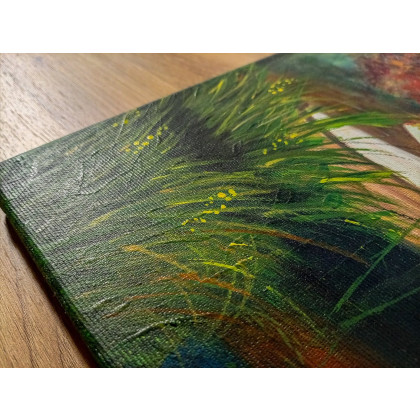 Marzena Dymek - obrazy akryl - NASTROJOWY PEJZAŻ MALOWANY NA PŁÓTNIE - ZATOKA WSPOMNIEŃ 40x30cm foto #3