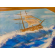 NASTROJOWY PEJZAŻ MALOWANY NA PŁÓTNIE - W WALCE Z ŻYWIOŁEM 30x40cm