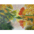 NASTROJOWY PEJZAŻ MALOWANY NA PŁÓTNIE - PŁOMIEŃ JESIENI 30x40cm