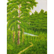 NASTROJOWY PEJZAŻ MALOWANY NA PŁÓTNIE - POLNĄ DRÓŻKĄ 40x30cm
