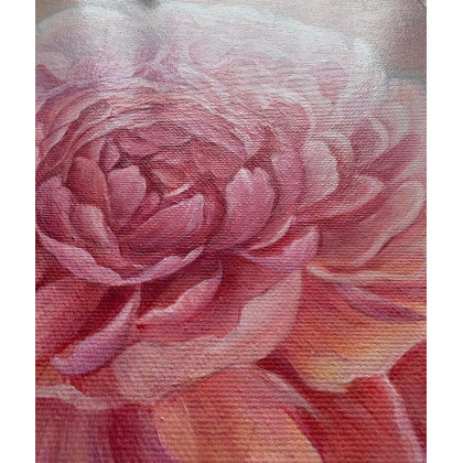 Maria Mandis - olej + akryl - Kwiat piwonii foto #2