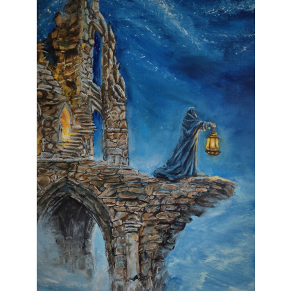 KingaOilArt - obrazy olejne - Echo wieczności - obraz olejny 90 x 70 cm, surrealizm, realizm magiczny, symbolizm foto #2