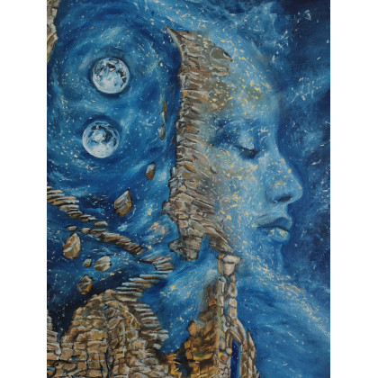 KingaOilArt - obrazy olejne - Echo wieczności - obraz olejny 90 x 70 cm, surrealizm, realizm magiczny, symbolizm foto #3