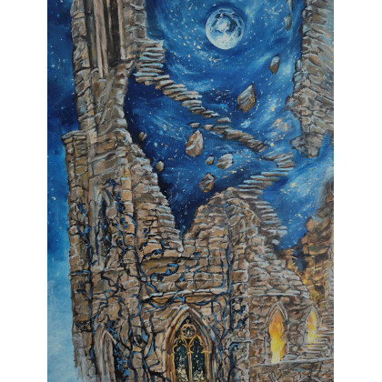 KingaOilArt - obrazy olejne - Echo wieczności - obraz olejny 90 x 70 cm, surrealizm, realizm magiczny, symbolizm foto #4