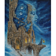 ECHO WIECZNOŚCI - OBRAZ OLEJNY 90 X 70 CM, SURREALIZM, REALIZM MAGICZNY, SYMBOLIZM