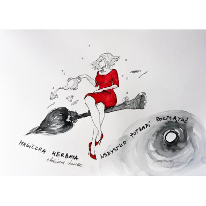 Magiczna herbata, Adriana Laube, obrazy akwarela