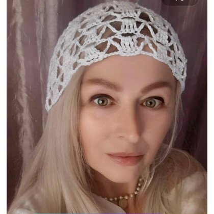 Ażurowa czapka z bawełny na lato, Danuta Zgoł, czapki