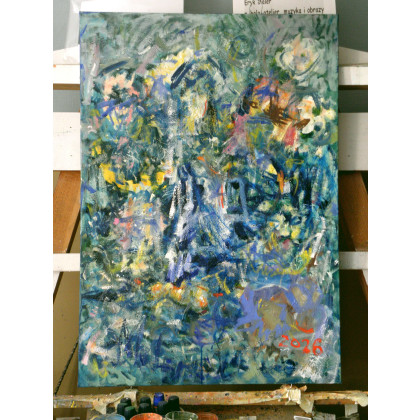 Eryk Maler - obrazy olejne - Madonna i kwiaty, 70x100 cm, 2026 foto #1