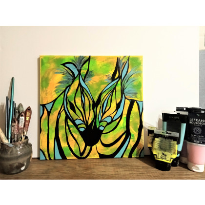Ewa Mościszko - obrazy akryl - Barwy miłości green/yellow foto #1