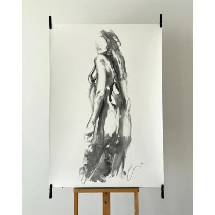Woman - 100x70cm, Studio.Sensual, rysunek węglem