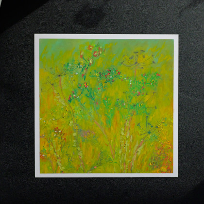 Jesienna Łąka obraz pastela olejna 30x30 cm, Justyna Jaszke, pastele olejne