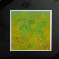 Jesienna Łąka obraz pastela olejna 30x30 cm