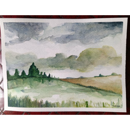 Paulina Lebida - obrazy akwarela - Pejzaż-akwarela formatu 18/24 cm foto #2