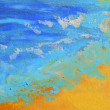 Słoneczne wybrzeże obraz pastela olejna 15x15 cm