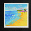 Słoneczne wybrzeże obraz pastela olejna 15x15 cm