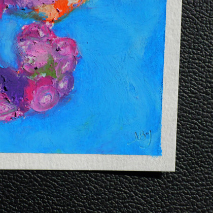 Justyna Jaszke - pastele olejne - Ośmiorniczka obraz pastela olejna 15x15 cm foto #2