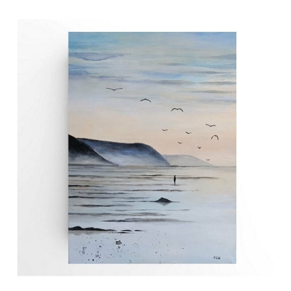 Na plaży - obraz akrylowy 30/40 cm, Paulina Lebida, obrazy akryl