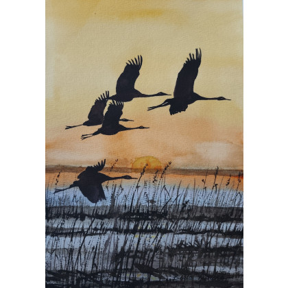 Wolność Skrzydeł - Akwarela 19 x 27, Beata Rudecka, obrazy akwarela