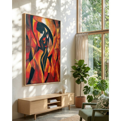 Grzegorz Zalewski - obrazy akryl - Ognista Kobieta Akryl Na Plotnie 100x70 Cm foto #2