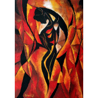 OGNISTA KOBIETA AKRYL NA PLOTNIE 100X70 CM