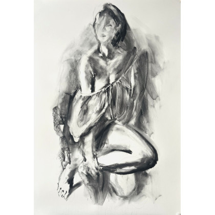 Lady - 100x70, Studio.Sensual, rysunek węglem