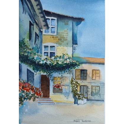 Beata Rudecka - obrazy akwarela - Obraz Akwarela Oryginał 19x27 Letnie Kolory Rękodzieło foto #2