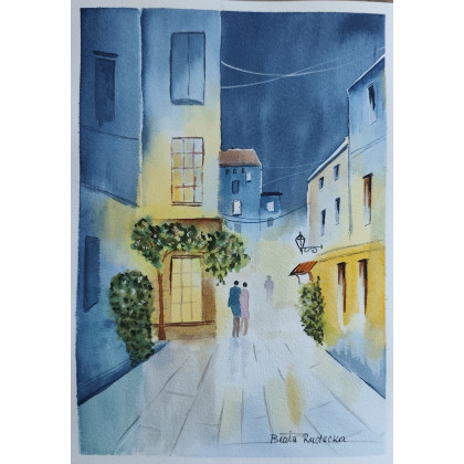 Beata Rudecka - obrazy akwarela - Obraz Akwarela Oryginał 19x27 pt Melodia wieczoru foto #2