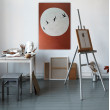 Obraz ręcznie malowany akrylami na płótnie abstrakcja minimalistyczna Japandi Wabi Sabi 70×100