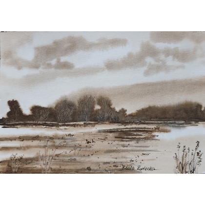 Beata Rudecka - obrazy akwarela - Oryginalna akwarela: Nostalgia 21x14 cm – ręcznie malowany obraz foto #1