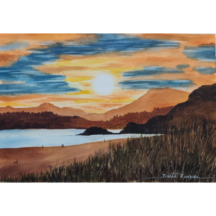 Beata Rudecka - obrazy akwarela - Ręcznie malowana akwarela : Ostatnie promienie lata foto #4