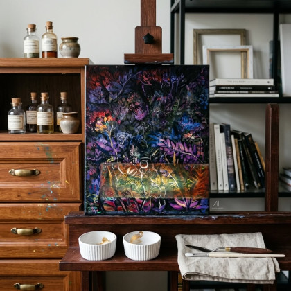 Sara Mondrian - obrazy olejne - Obraz na podobraziu 30x20cm. Z cyklu PO-wolność foto #1