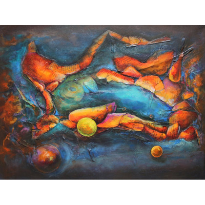 Obraz olejny na podobraziu 30x40cm Mundial, Sara Mondrian, obrazy olejne