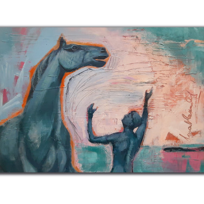 Akryl na płótnie. Duży obraz 50x70 cm, Anawa-art, obrazy tech. mieszana