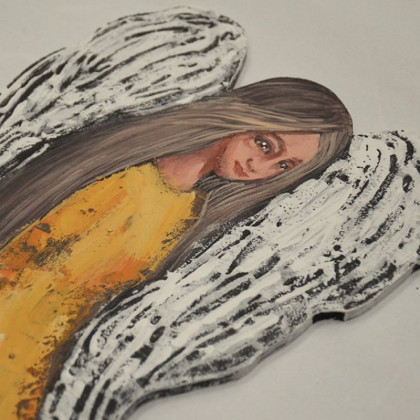 Anawa-art - anioły i aniołki - Odpoczynek anioła... Ręcznie malowane. foto #2