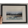 Oryginalna Akwarela w Ramie – Abstrakcyjny Pejzaż - Wymiary: 23x31,5 cm